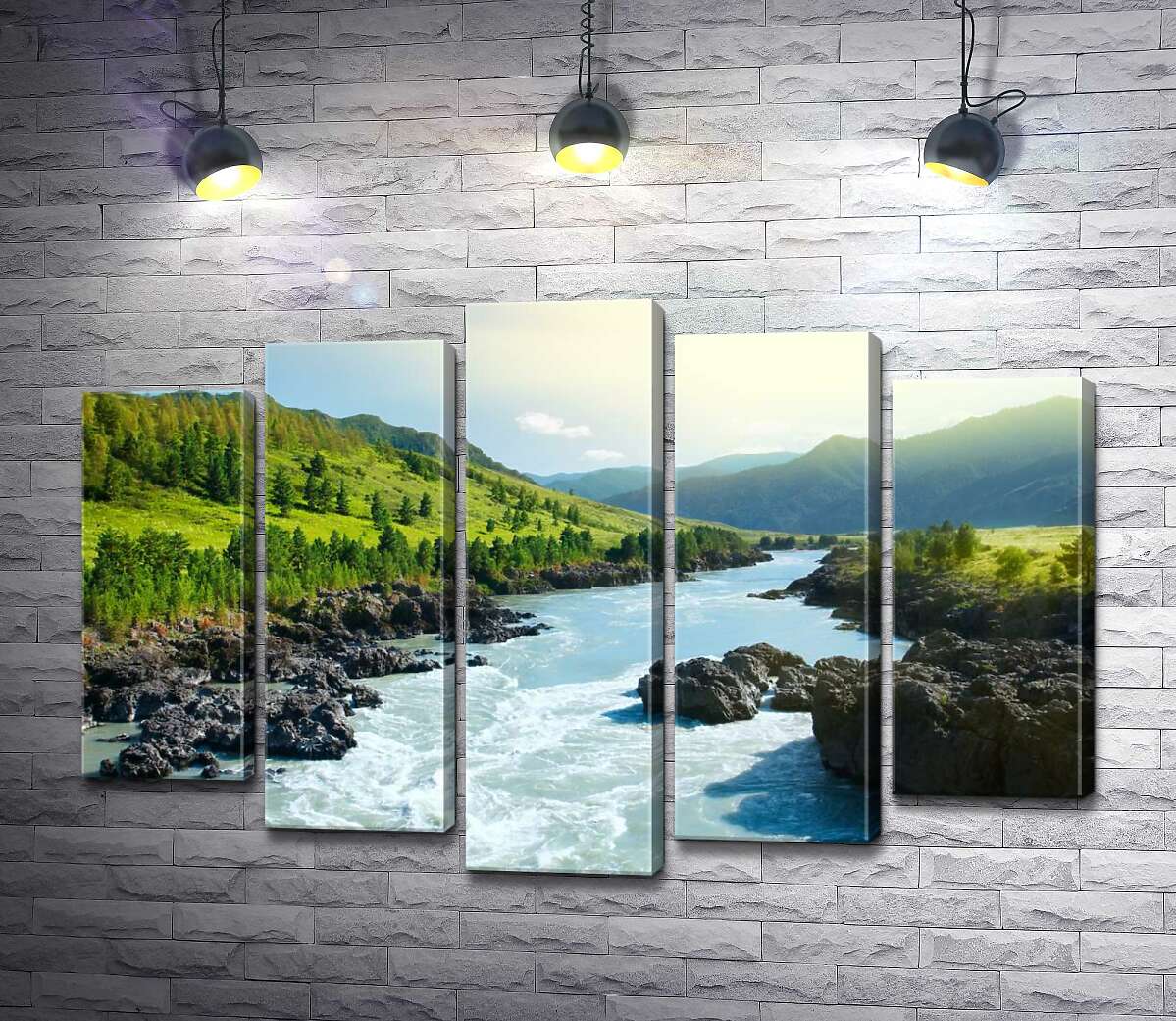 

Модульная картина ArtPoster Каменистый ландшафт горной реки 100x69 см Модуль №26