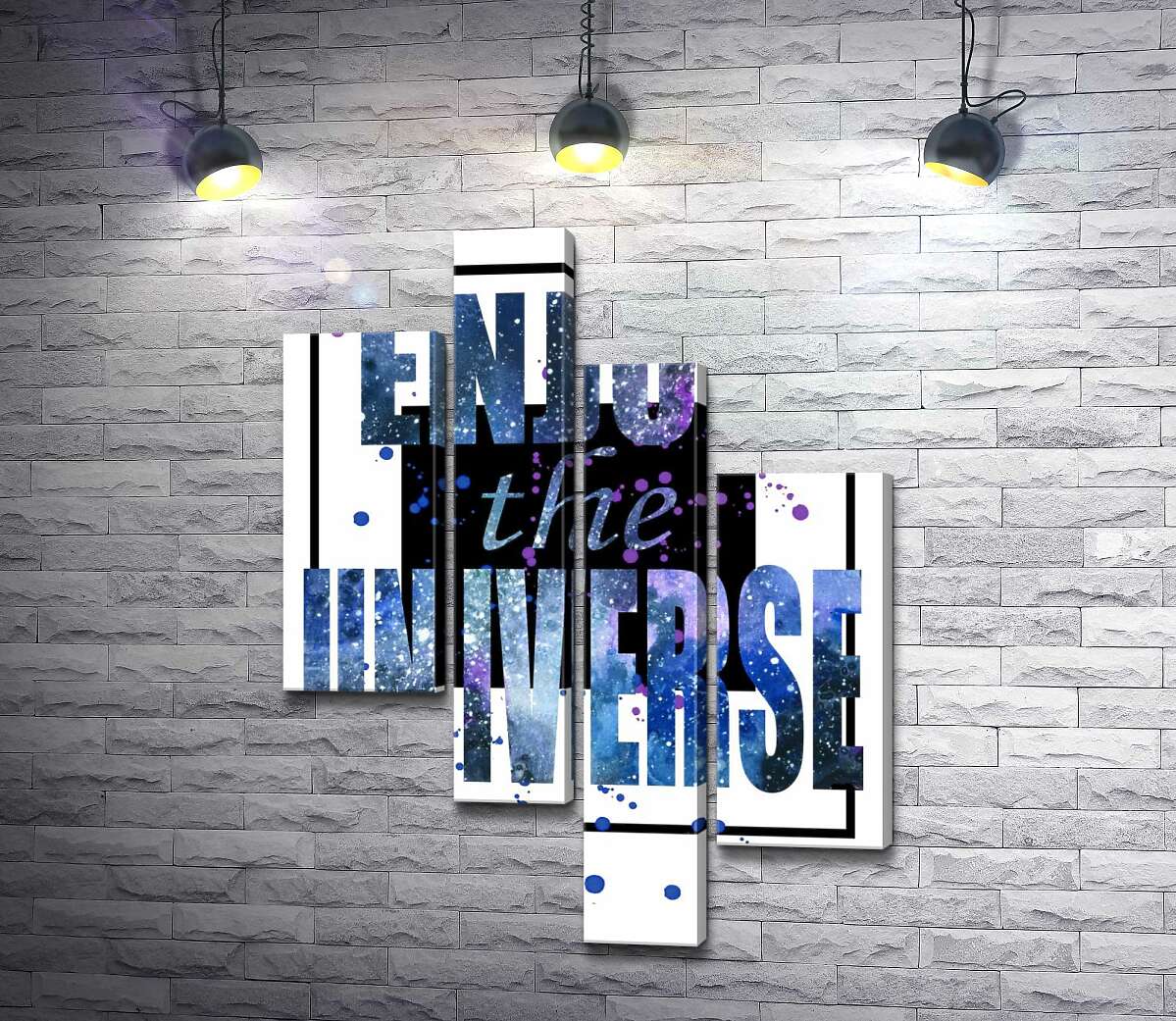 

Модульная картина ArtPoster Космическая надпись в черной рамке "enjoy the universe" 130x178 см Модуль №20