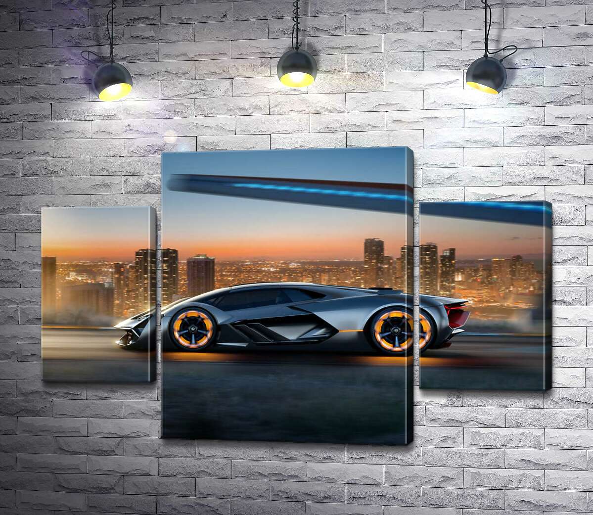 

Модульная картина ArtPoster Инновационная модель электромобиля Ламборгини (Lamborghini Terzo Millennio) 100x65 см Модуль №7