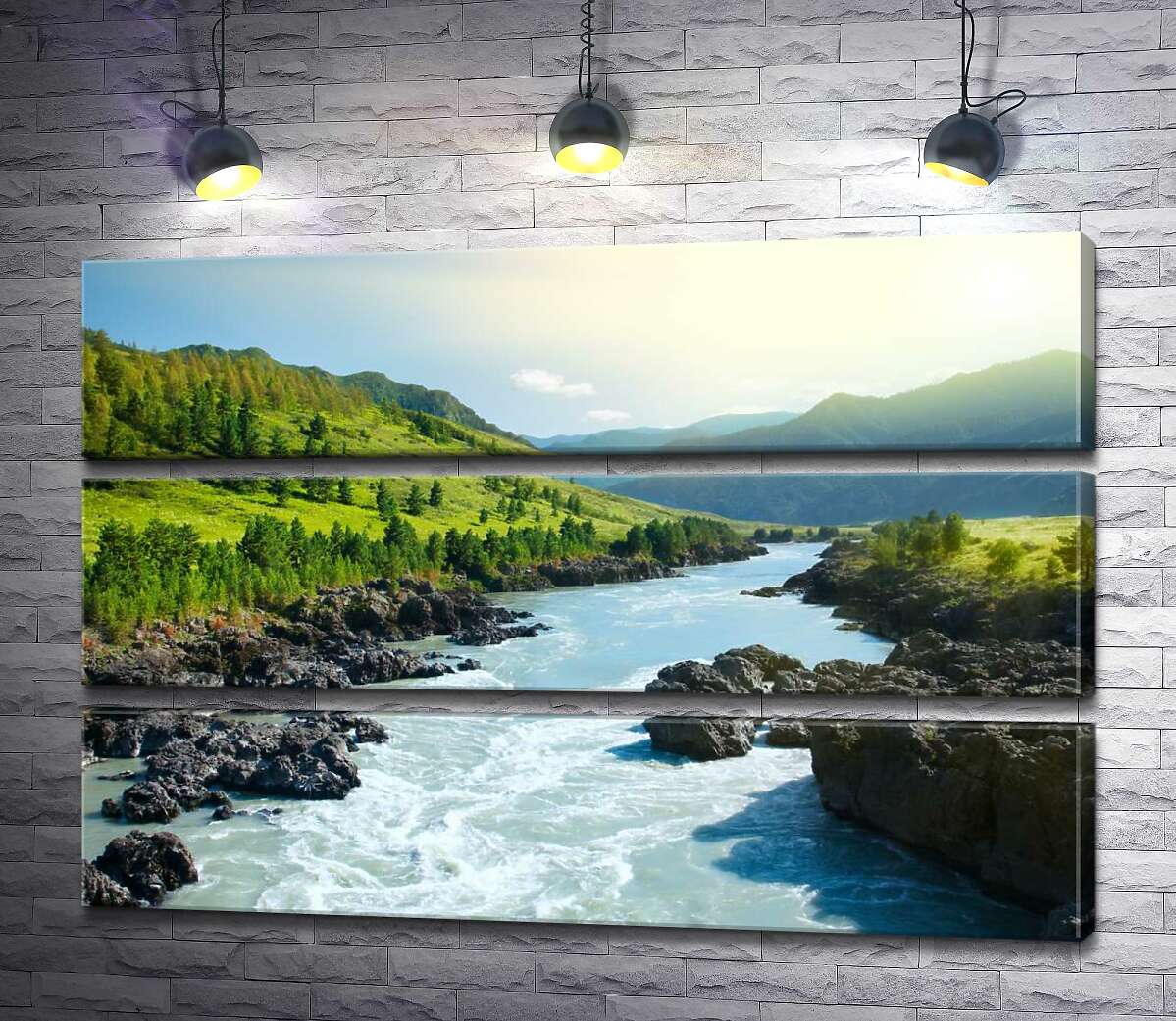 

Модульная картина ArtPoster Каменистый ландшафт горной реки 100x69 см Модуль №13