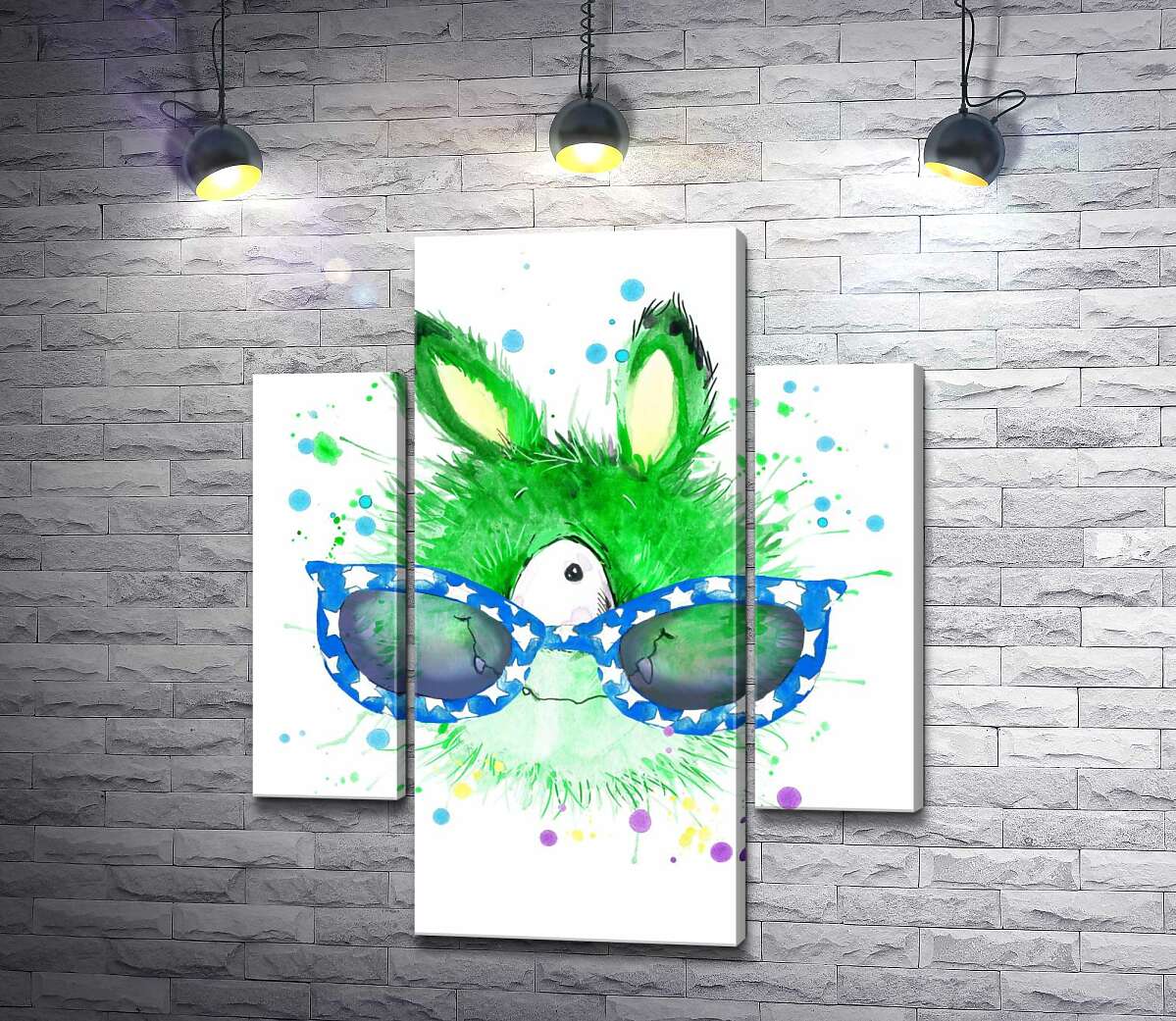 

Модульная картина ArtPoster Зеленый циклоп в синих очках 131x155 см Модуль №7