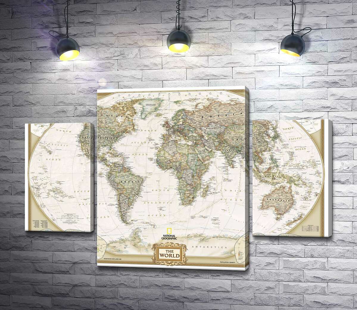 

Модульная картина ArtPoster Карта мира от National Geographic в пастельных оттенках 131x88 см Модуль №7