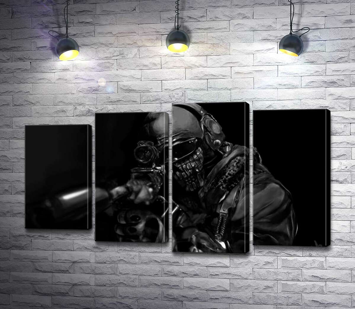 

Модульная картина ArtPoster Замаскированный снайпер прицеливается для выстрела 132x75 см Модуль №21