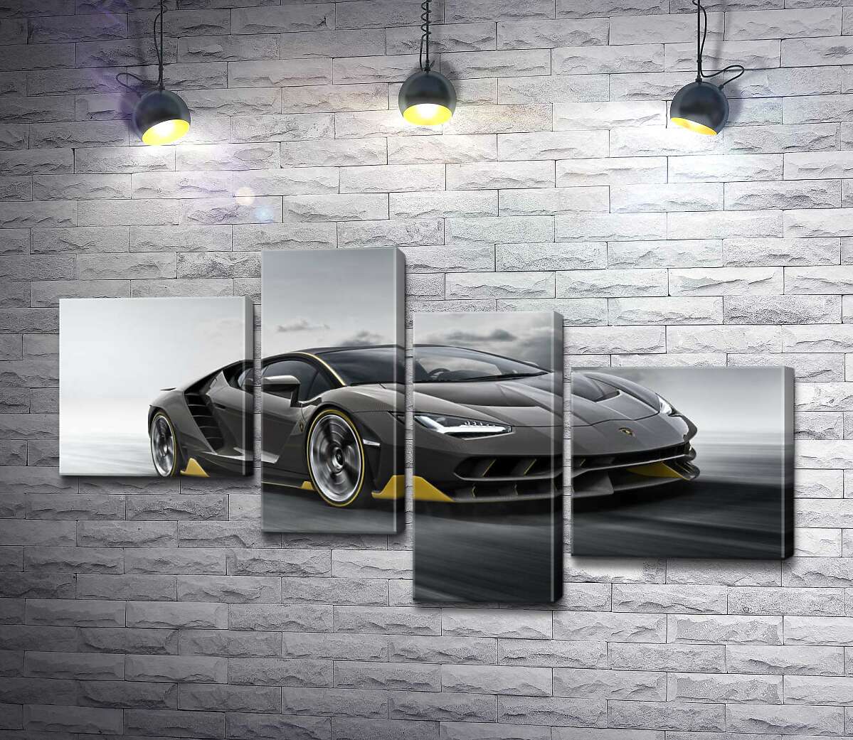 

Модульная картина ArtPoster Итог столетней работы в юбилейном автомобиле Lamborghini Centenario 130x74 см Модуль №20