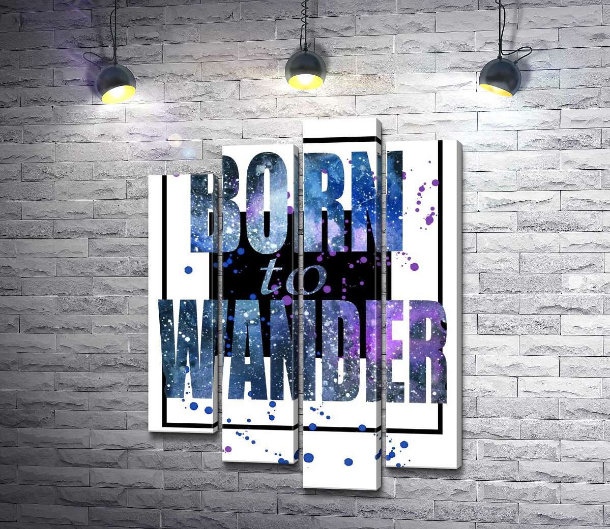 

Модульная картина ArtPoster Космическая надпись в синих тонах "born to wander" 100x138 см Модуль №21