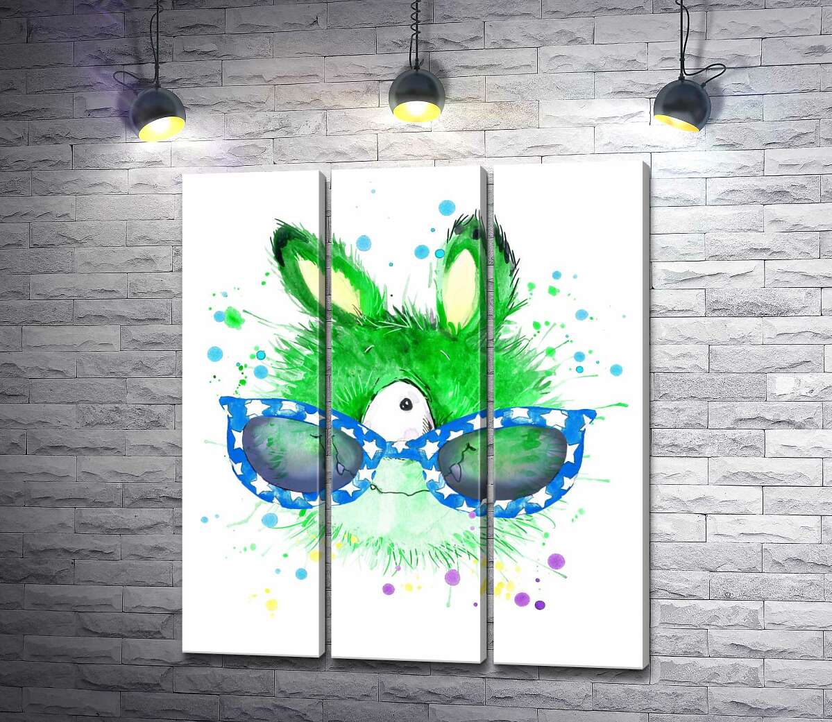 

Модульная картина ArtPoster Зеленый циклоп в синих очках 132x154 см Модуль №11