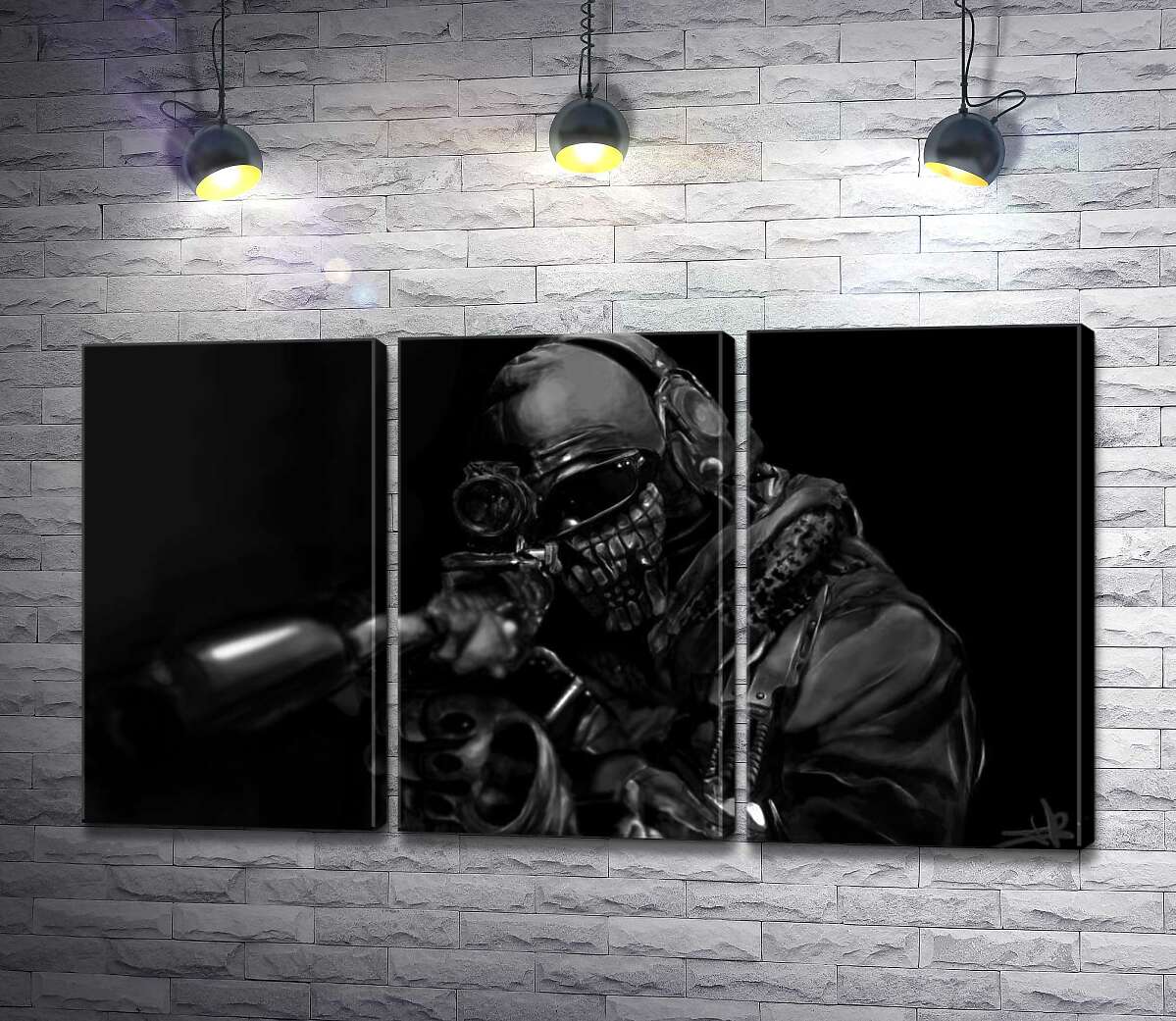 

Модульная картина ArtPoster Замаскированный снайпер прицеливается для выстрела 102x56 см Модуль №11