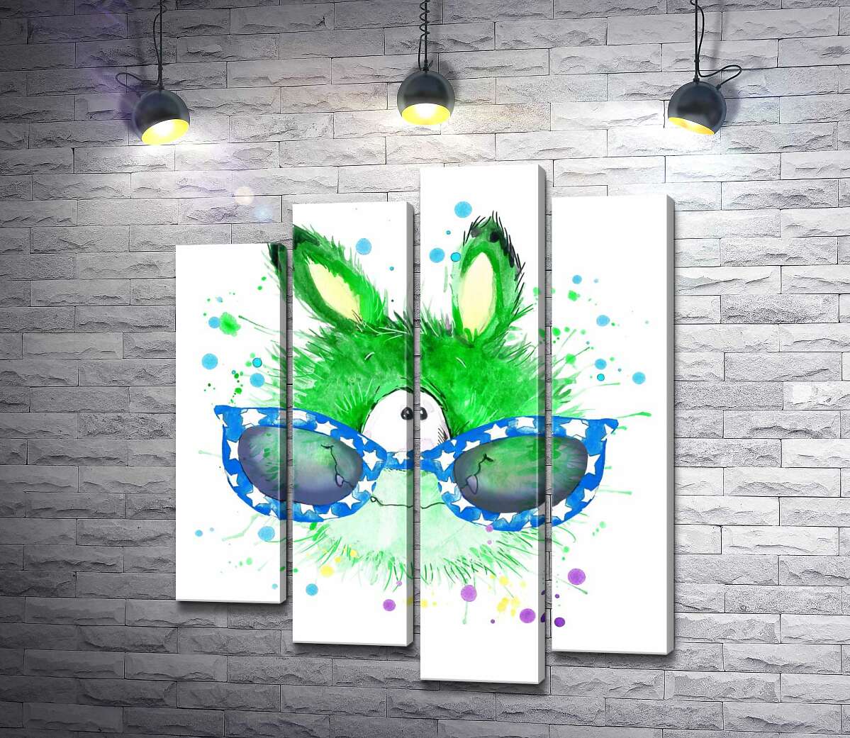 

Модульная картина ArtPoster Зеленый циклоп в синих очках 100x119 см Модуль №21