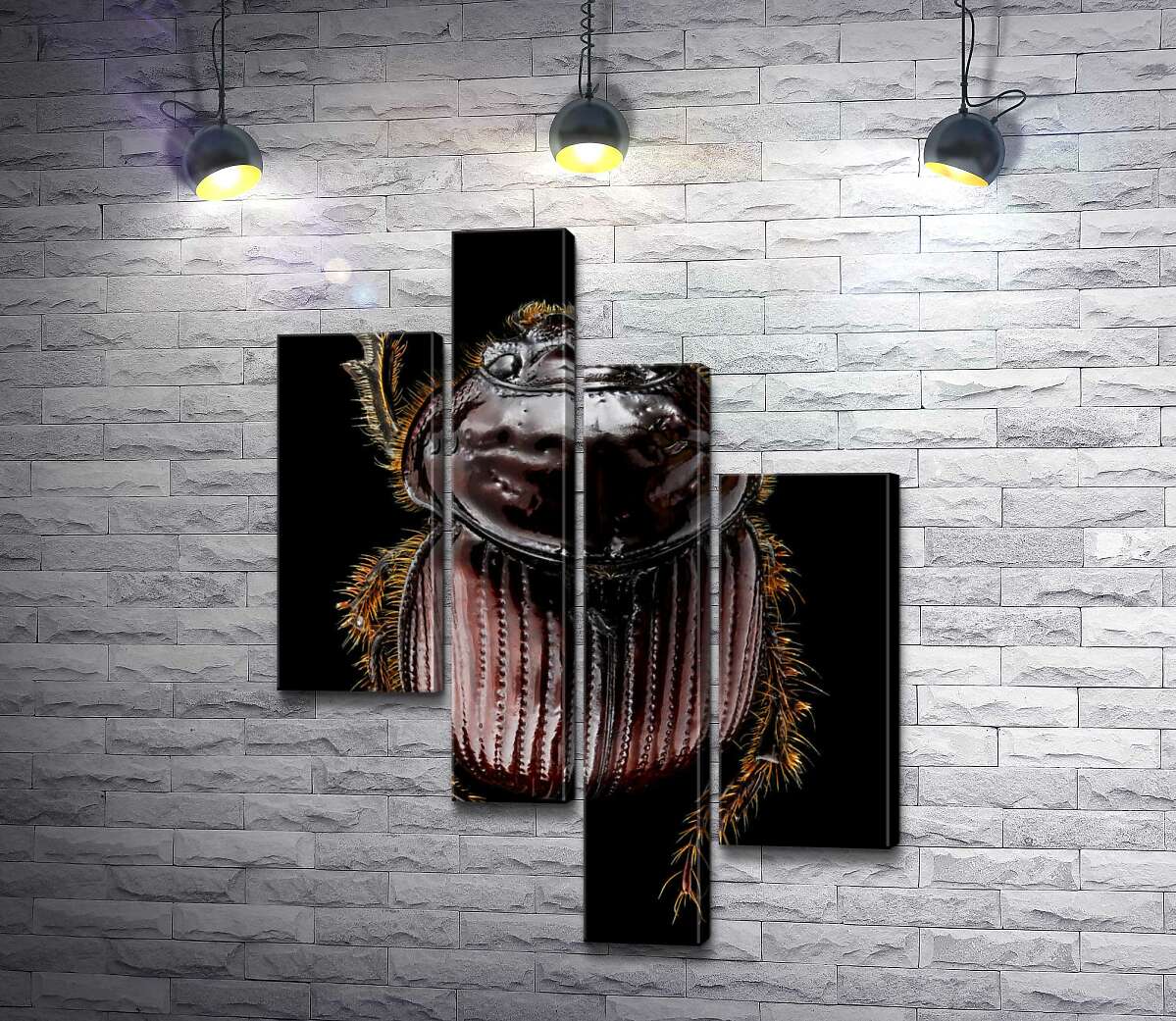 

Модульная картина ArtPoster Коричневая поверхность панциря жука онтофага 100x134 см Модуль №20