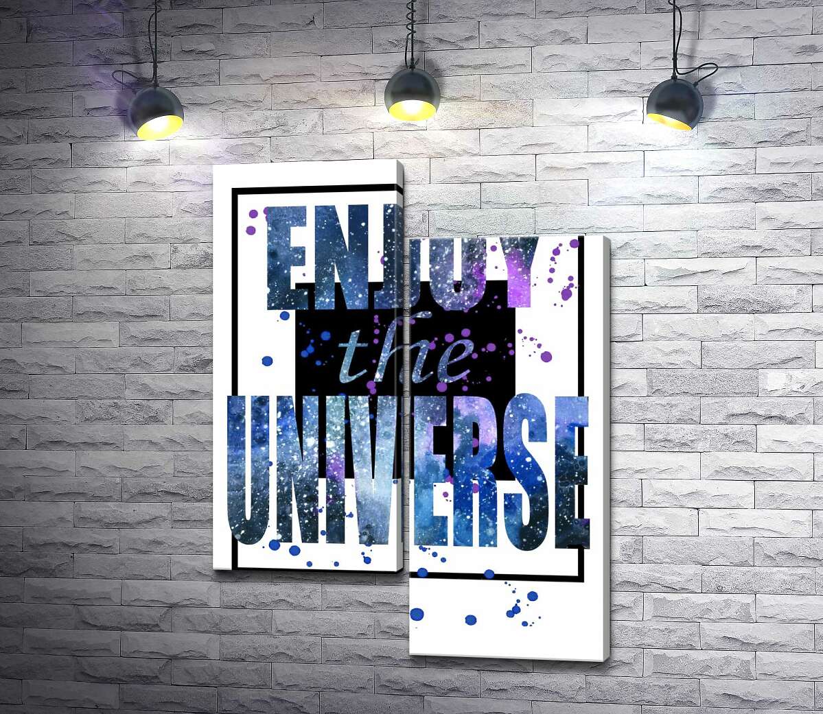 

Модульная картина ArtPoster Космическая надпись в черной рамке "enjoy the universe" 50x69 см Модуль №5