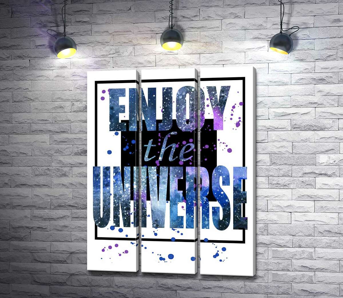 

Модульная картина ArtPoster Космическая надпись в черной рамке "enjoy the universe" 60x82 см Модуль №11