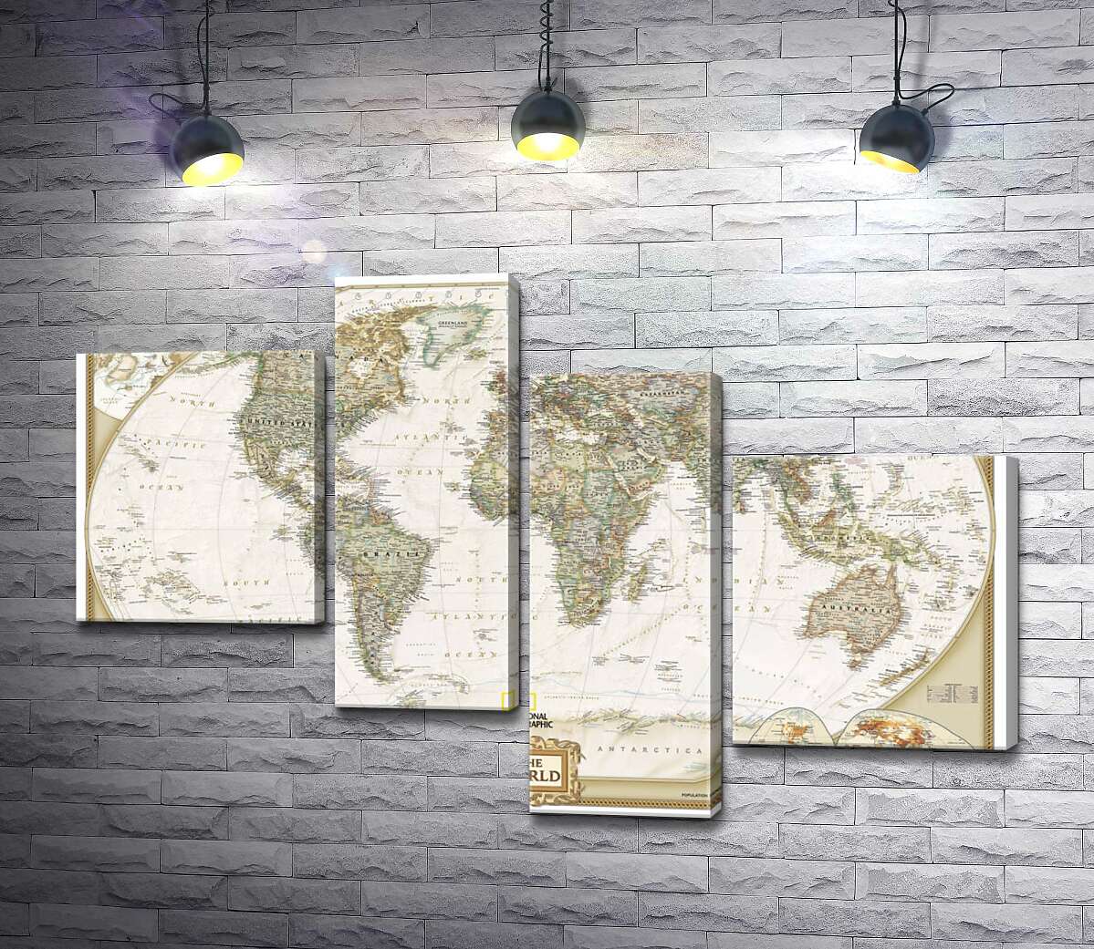 

Модульная картина ArtPoster Карта мира от National Geographic в пастельных оттенках 100x67 см Модуль №20