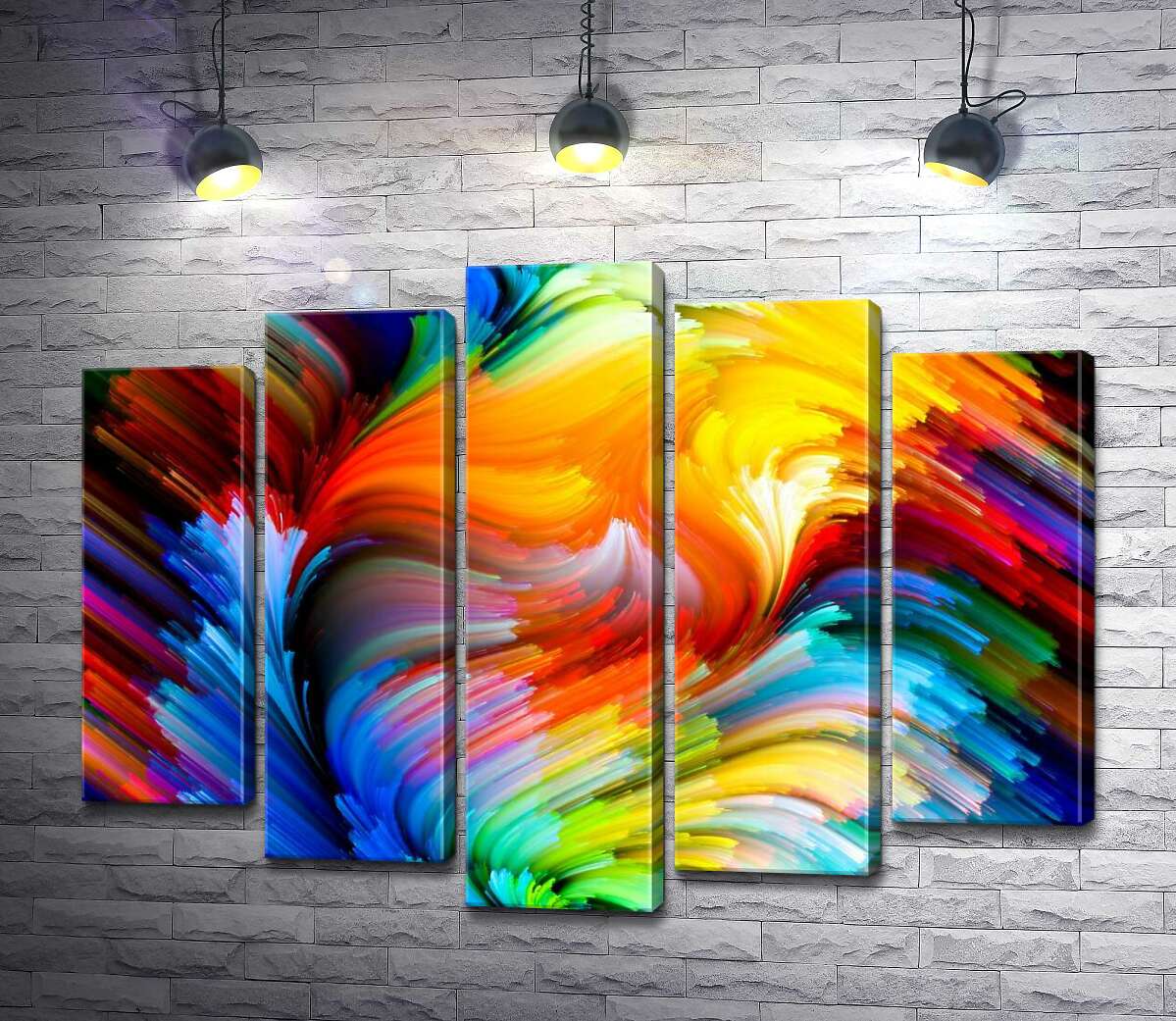 

Модульная картина ArtPoster Изгибы радужных лучей 130x99 см Модуль №26