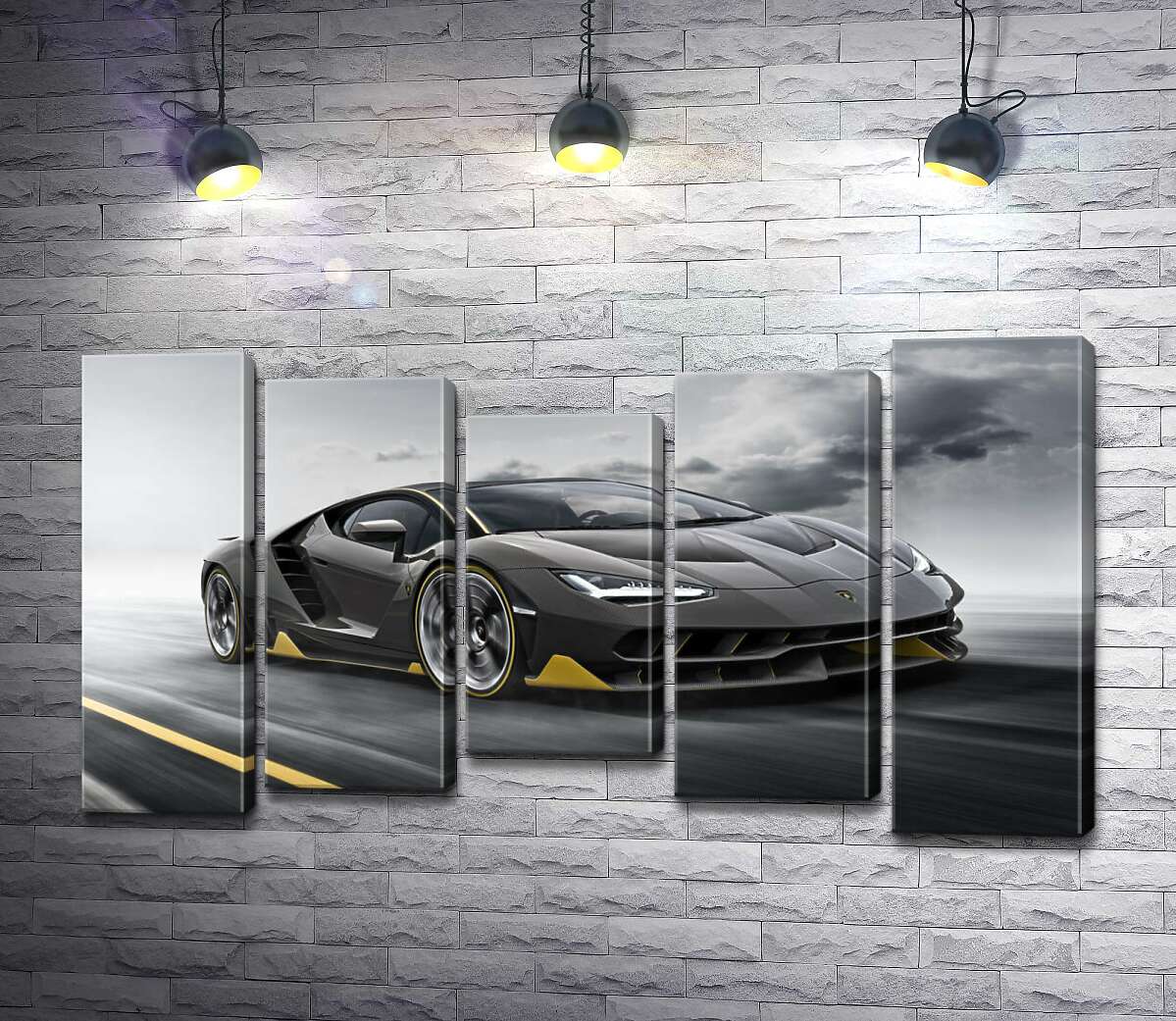 

Модульная картина ArtPoster Итог столетней работы в юбилейном автомобиле Lamborghini Centenario 100x58 см Модуль №28