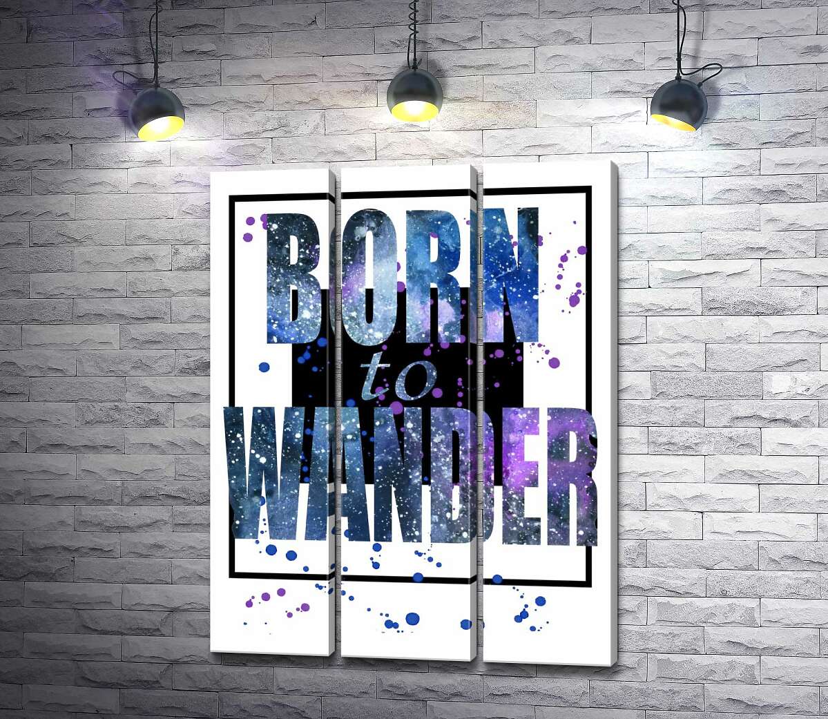 

Модульная картина ArtPoster Космическая надпись в синих тонах "born to wander" 132x177 см Модуль №11