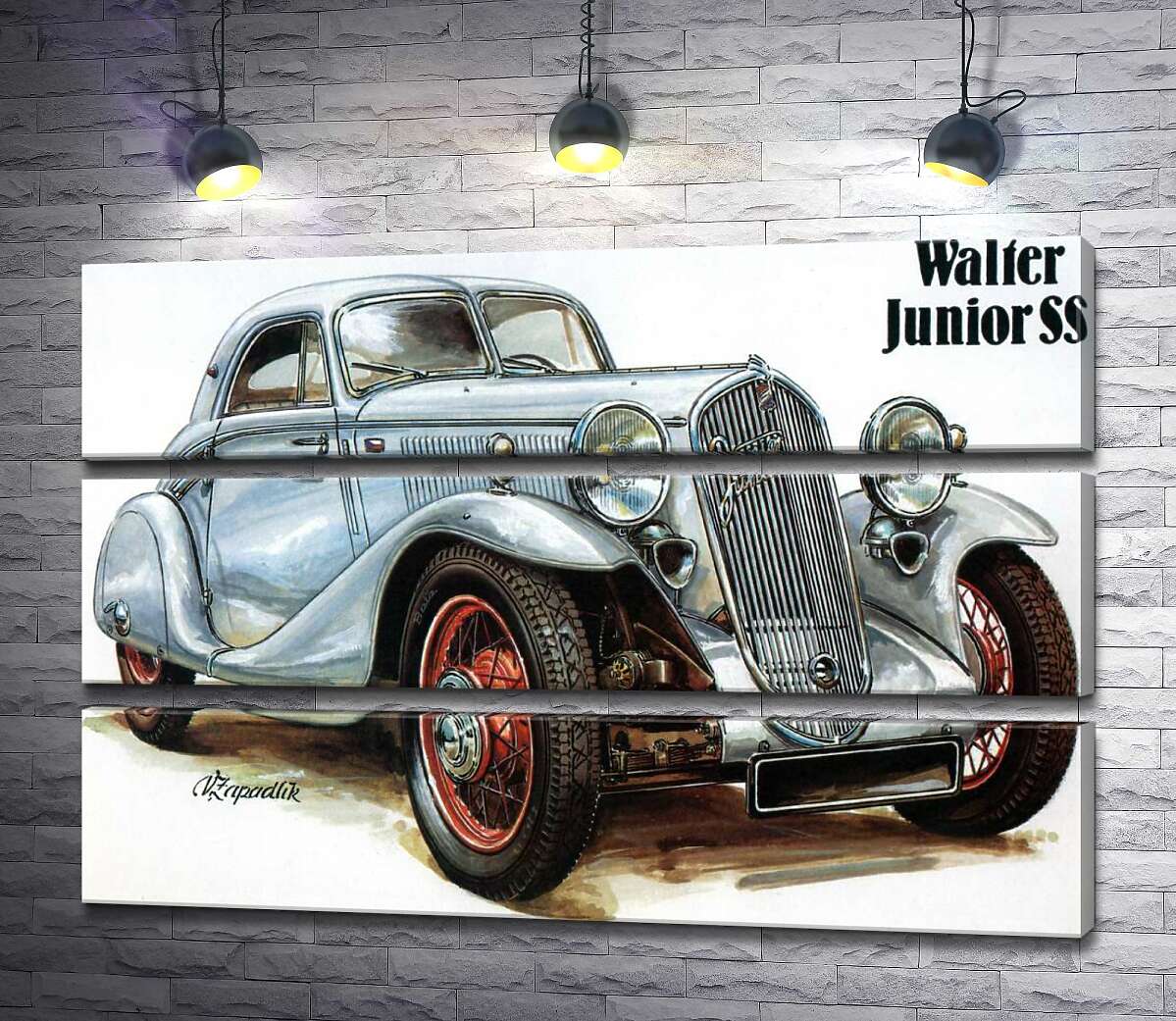 

Модульная картина ArtPoster Звезда 30-х годов автомобиль Walter Junior SS 130x87 см Модуль №13