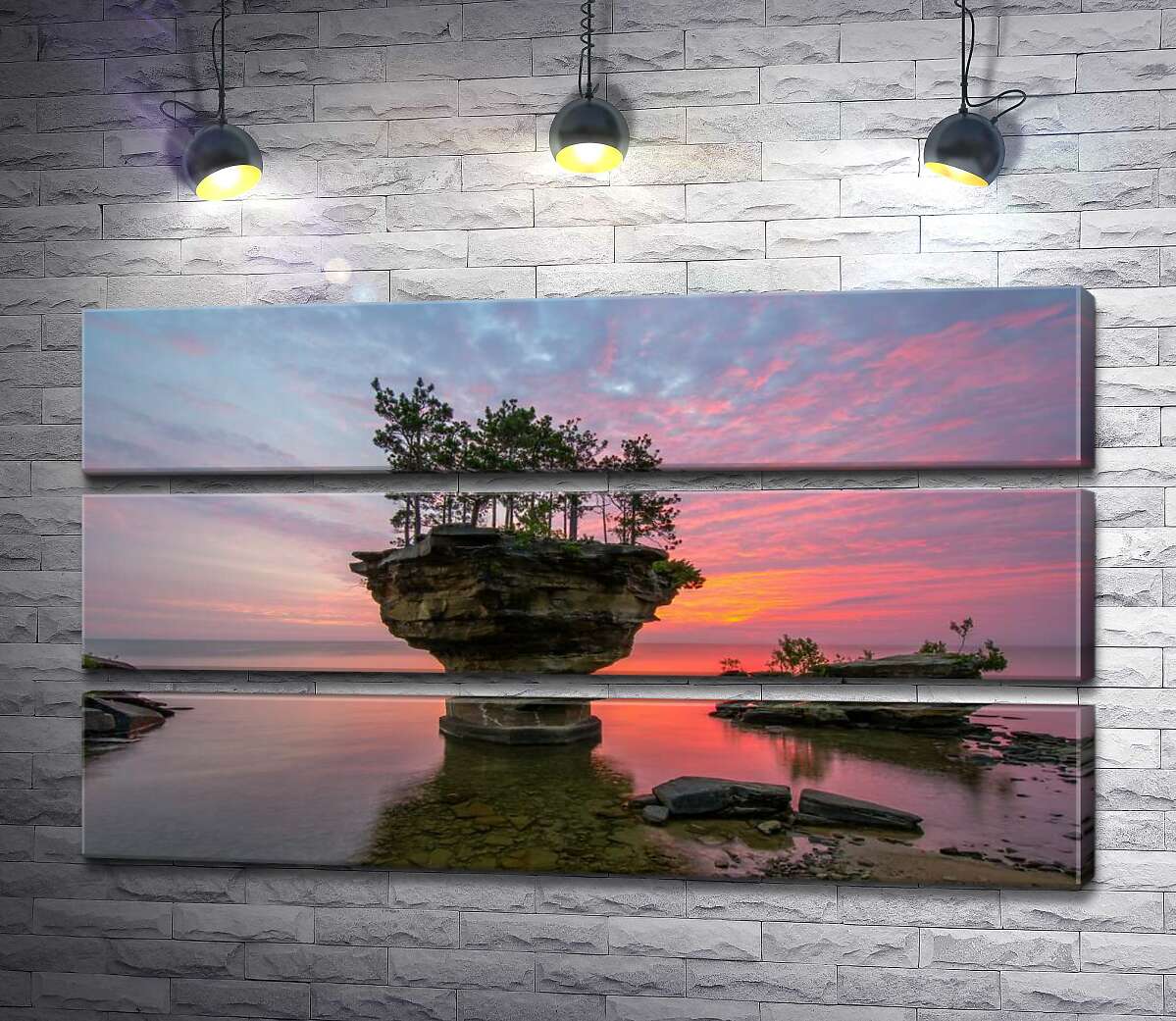 

Модульная картина ArtPoster Коралловый рассвет на озере Мичиган 130x75 см Модуль №13