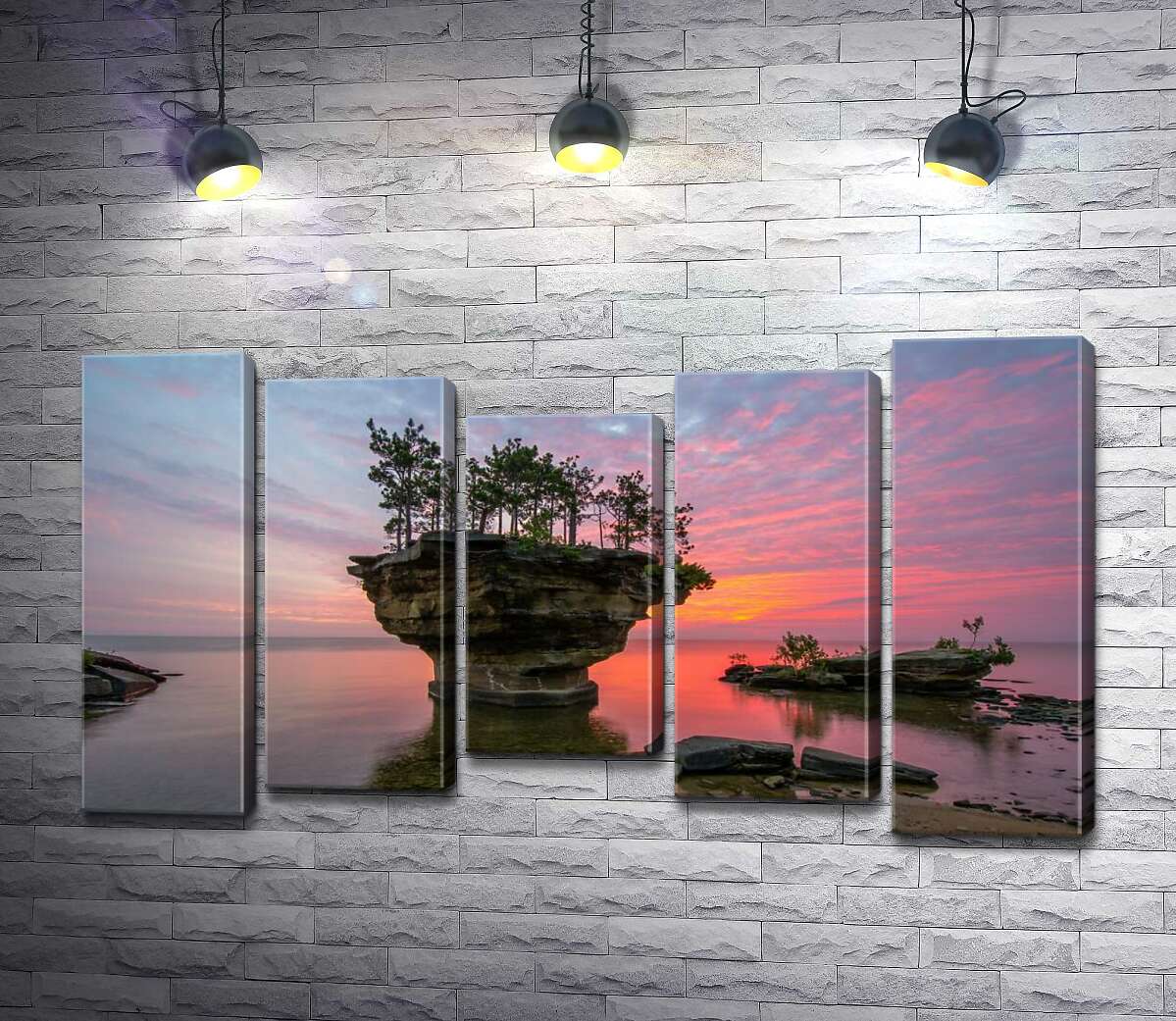 

Модульная картина ArtPoster Коралловый рассвет на озере Мичиган 130x74 см Модуль №28