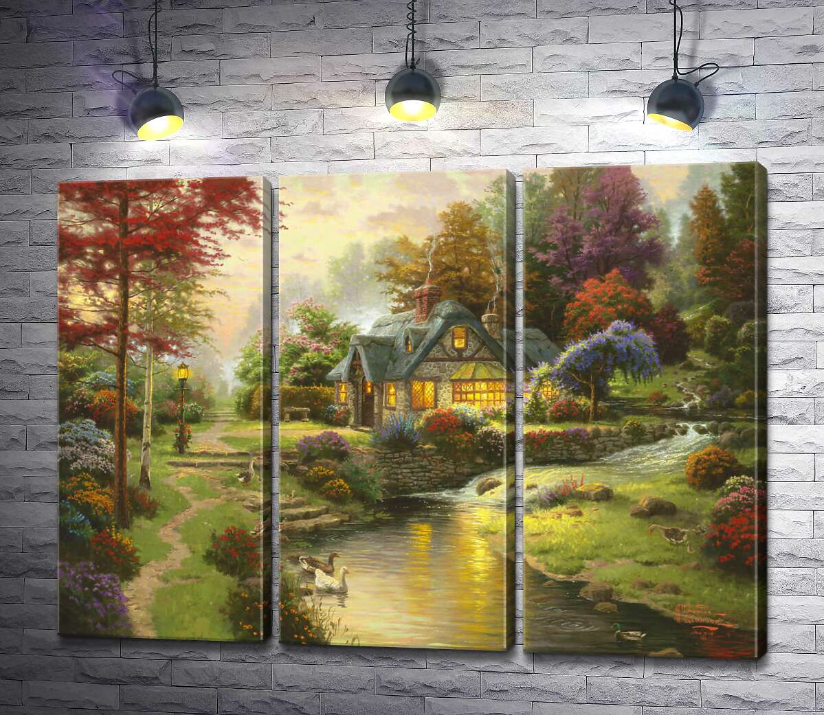 

Модульная картина ArtPoster Коттедж у спокойной воды (Stillwater Cottage) - Томас Кинкейд (Thomas Kinkade) 60x45 см Модуль №11