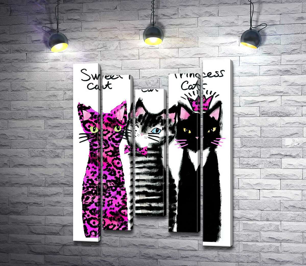 

Модульная картина ArtPoster Коты с розовыми акцентами 100x137 см Модуль №28