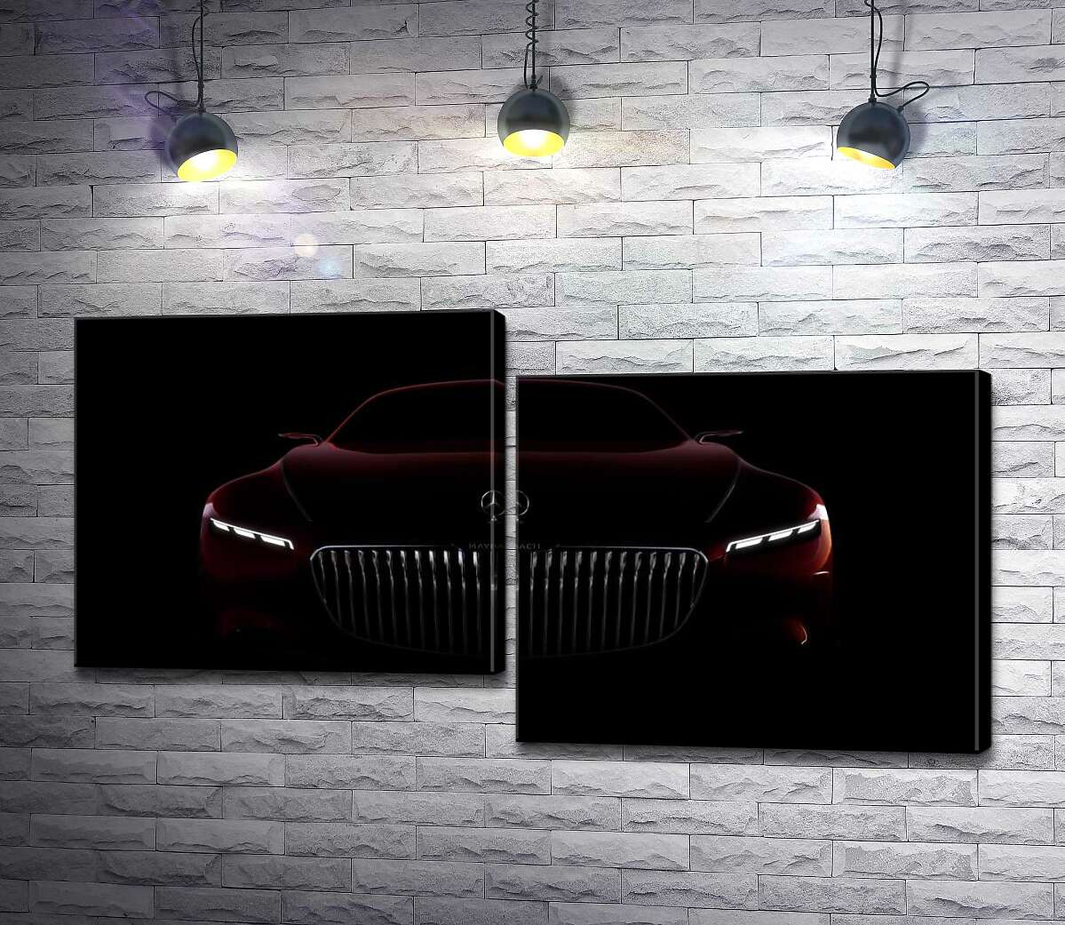 

Модульная картина ArtPoster Красный силуэт автомобиля Mercedes-Maybach S-Class 130x70 см Модуль №5