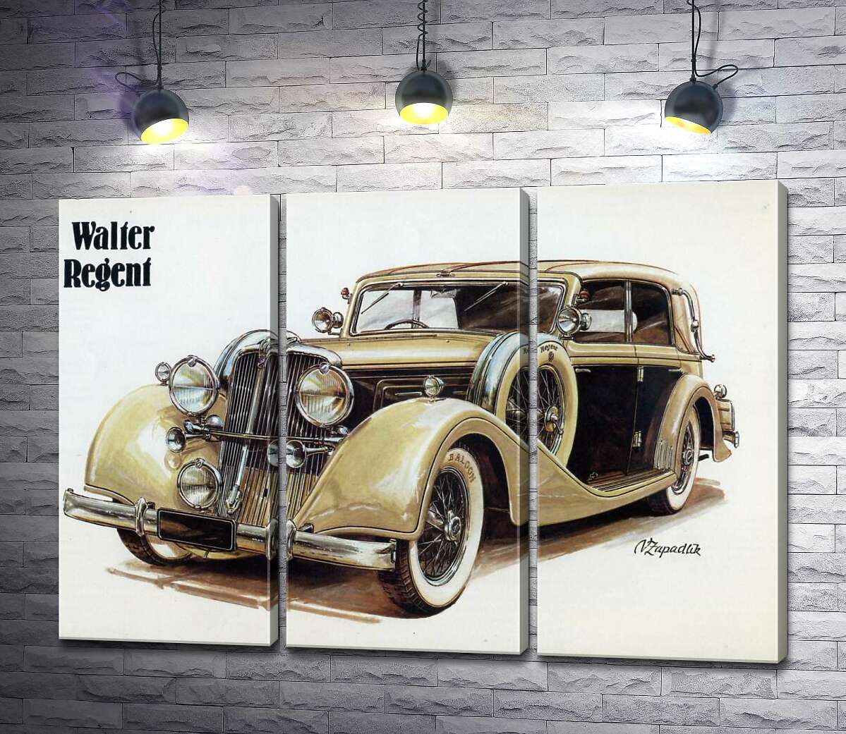 

Модульная картина ArtPoster Кремовый блеск автомобиля Walter Regent 60x43 см Модуль №11