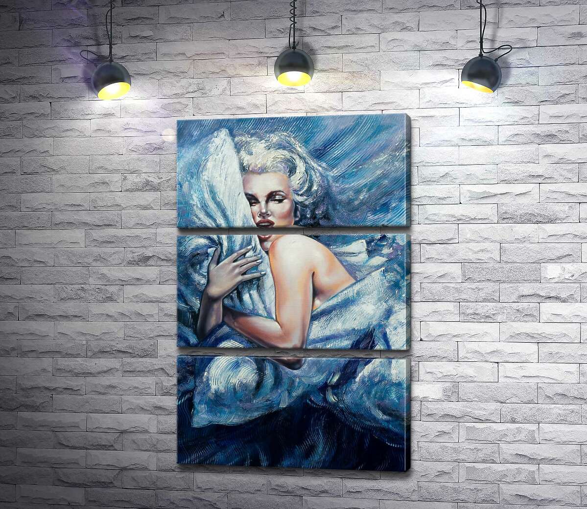 

Модульная картина ArtPoster Леди в постели нежно обнимает подушку 130x198 см Модуль №13