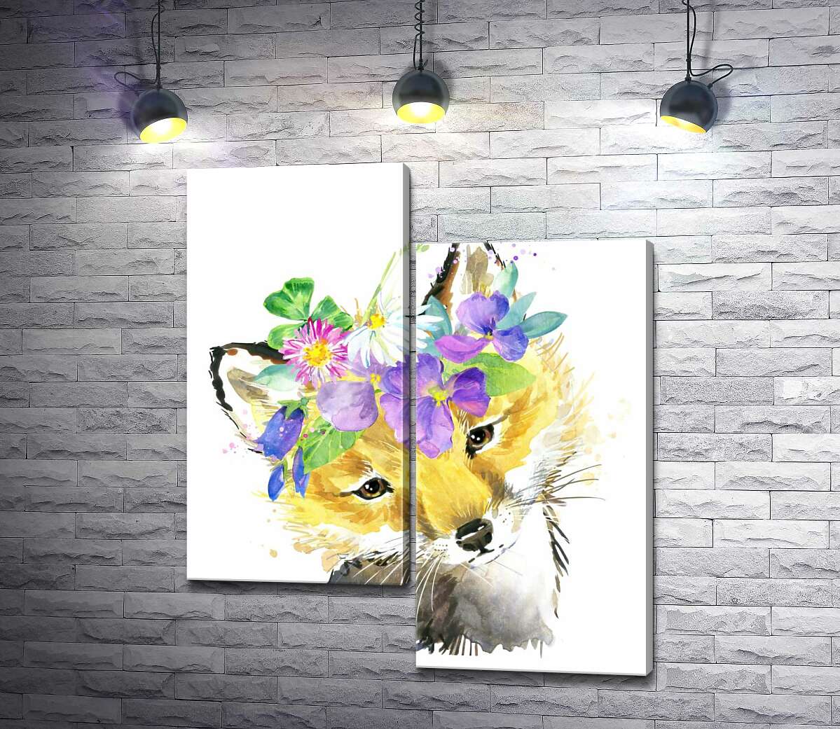 

Модульная картина ArtPoster Лиса в венке из полевых цветов 100x119 см Модуль №5