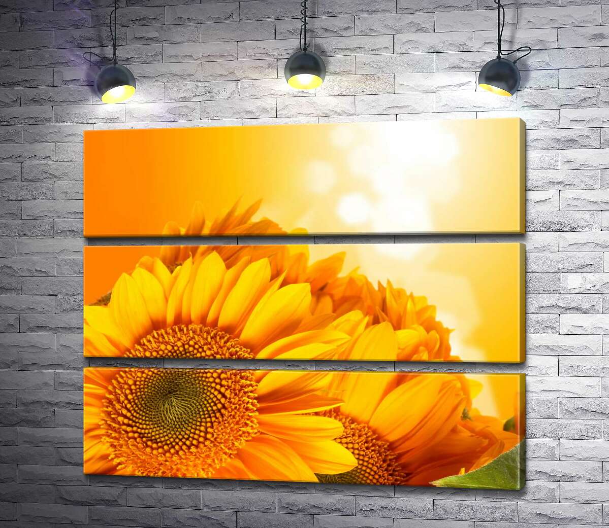 

Модульная картина ArtPoster Медово-желтые головки подсолнечников 130x108 см Модуль №13
