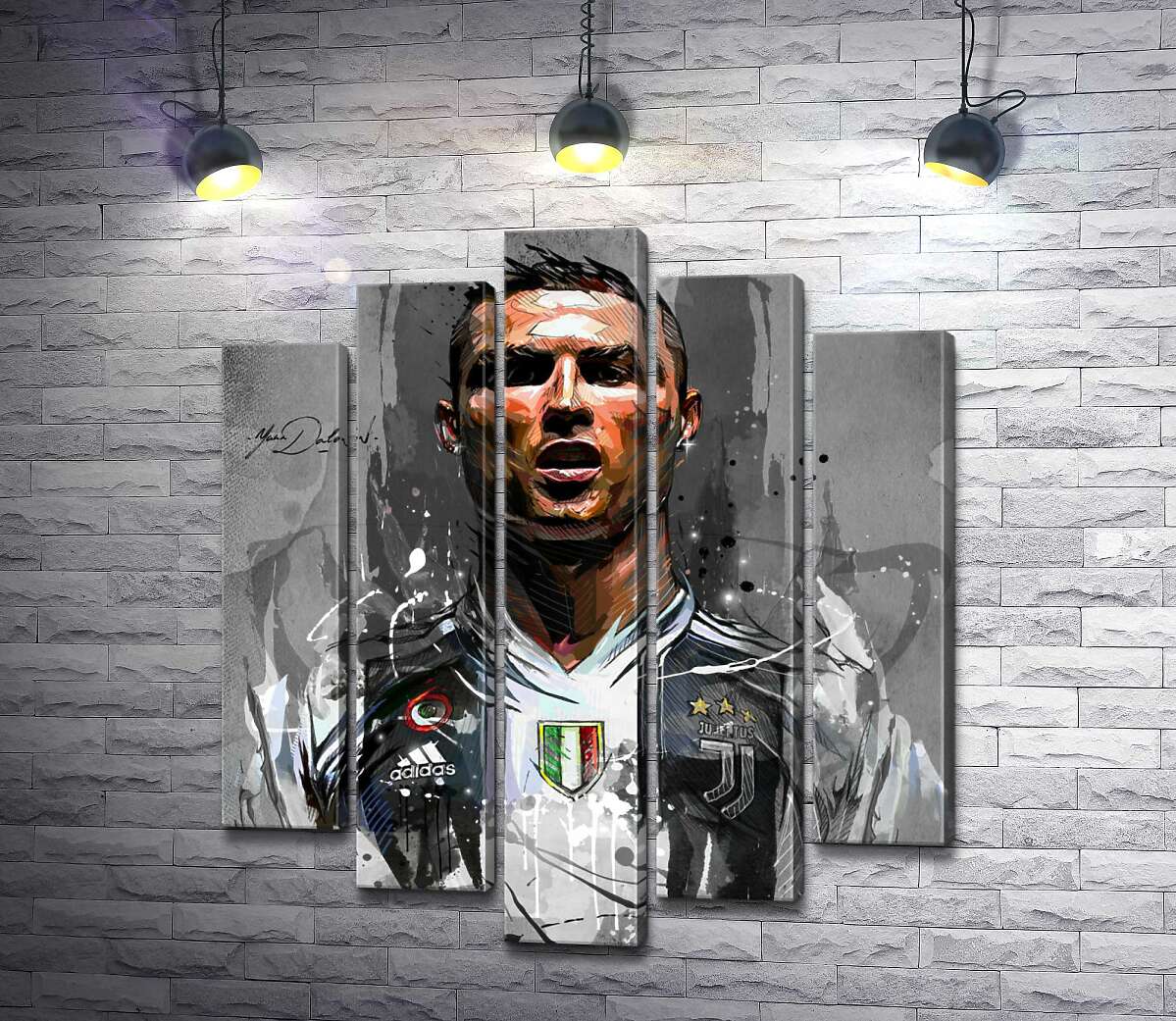 

Модульная картина ArtPoster Легендарный футболист Криштиану Роналду (Cristiano Ronaldo) в азарте игры 100x117 см Модуль №26