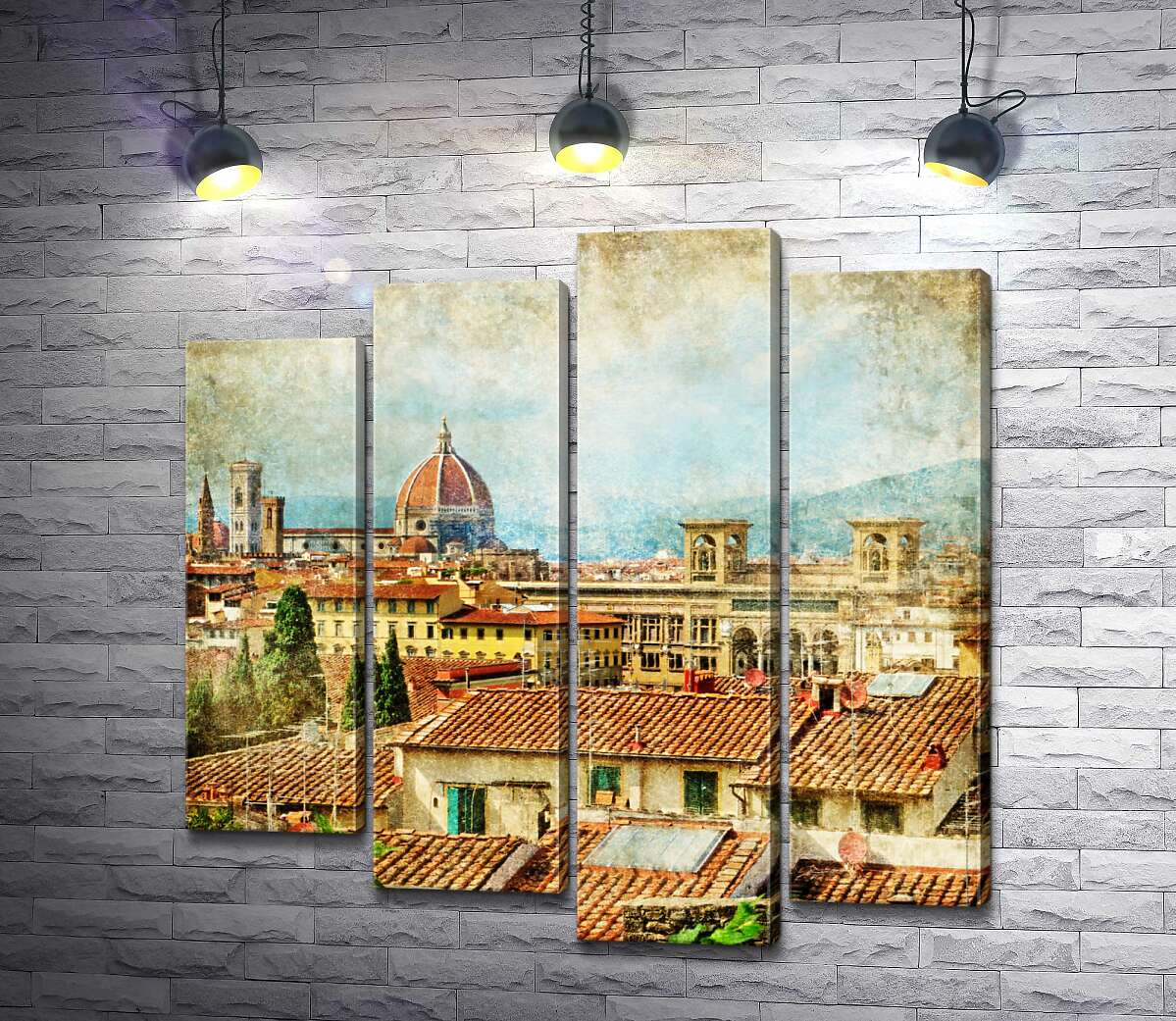 

Модульная картина ArtPoster Крыши Флоренции в лучах летнего солнца 132x131 см Модуль №21