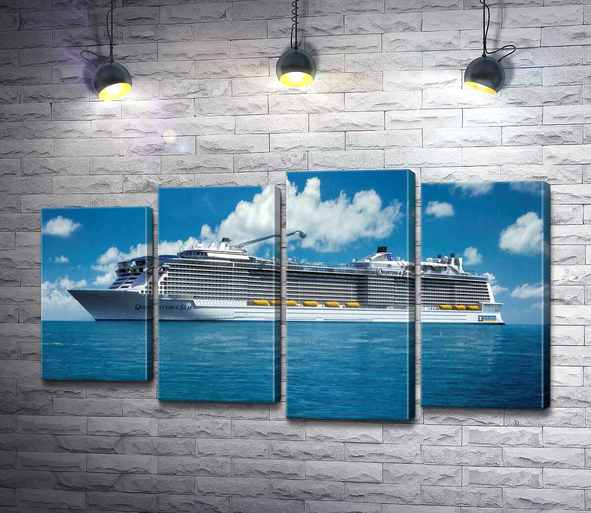 

Модульная картина ArtPoster Круизное судно "Quantum of the Seas" плывет спокойными водами океана 132x75 см Модуль №21