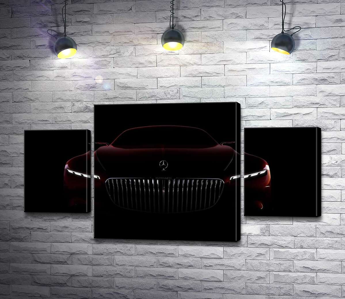 

Модульная картина ArtPoster Красный силуэт автомобиля Mercedes-Maybach S-Class 100x54 см Модуль №7