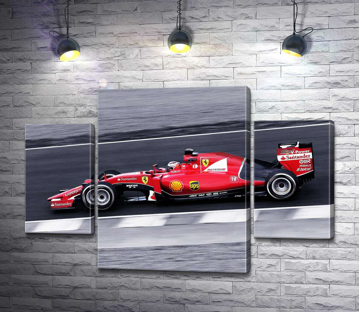 

Модульная картина ArtPoster Красный автомобиль Ferrari на гоночной трассе "Формулы-1" 131x89 см Модуль №7
