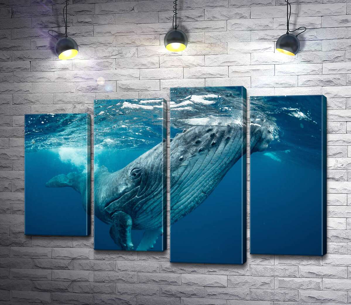 

Модульная картина ArtPoster Могучие очертания кита в океане 80x54 см Модуль №21