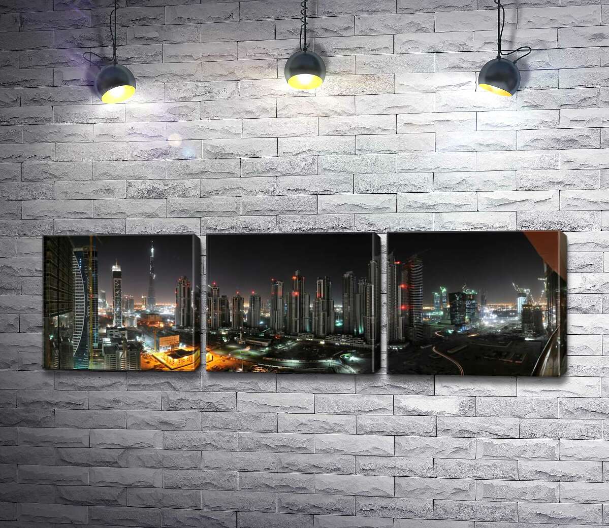 

Модульная картина ArtPoster Мерцание жизни ночного города 132x41 см Модуль №11