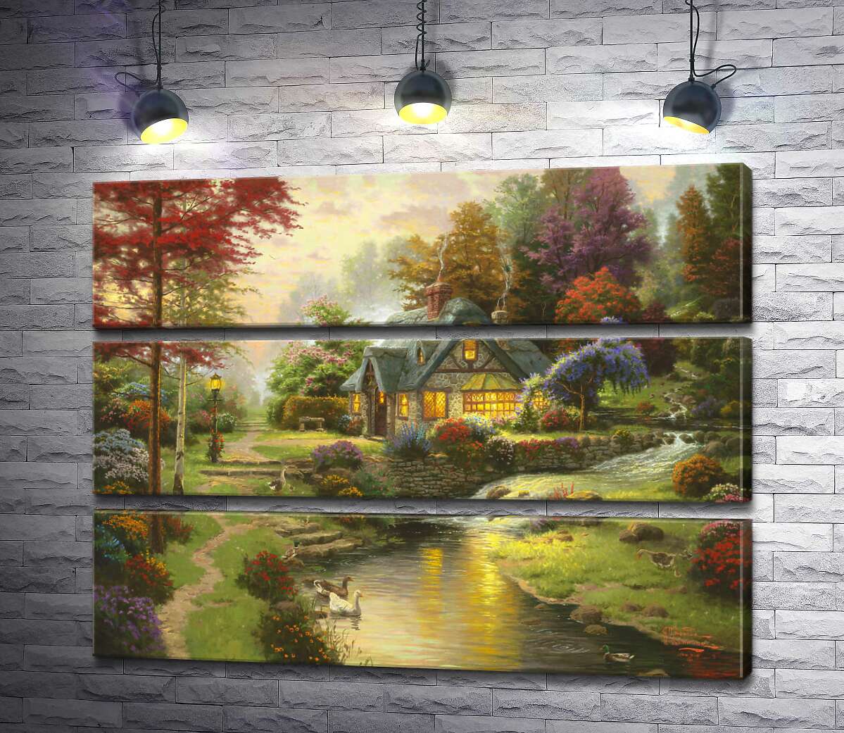 

Модульная картина ArtPoster Коттедж у спокойной воды (Stillwater Cottage) - Томас Кинкейд (Thomas Kinkade) 130x99 см Модуль №13