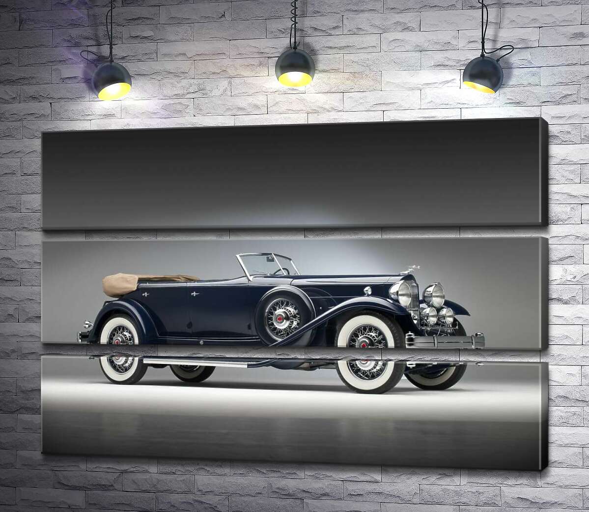 

Модульная картина ArtPoster Люксовый американский синий автомобиль Packard Twin Six 1932 130x87 см Модуль №13