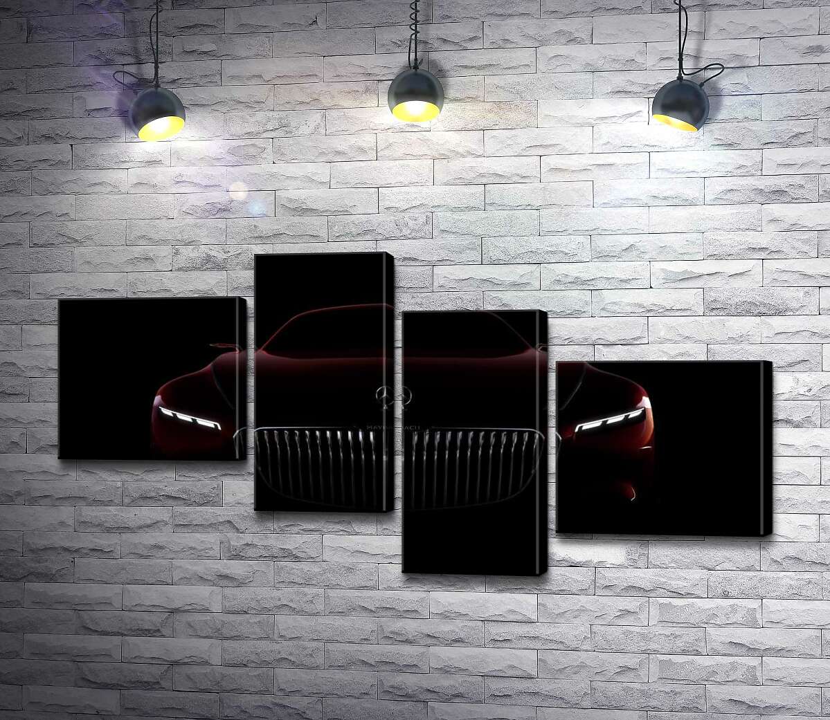 

Модульная картина ArtPoster Красный силуэт автомобиля Mercedes-Maybach S-Class 100x54 см Модуль №20