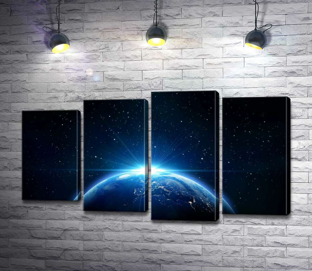 

Модульная картина ArtPoster Космическое утро над Землей 132x74 см Модуль №21
