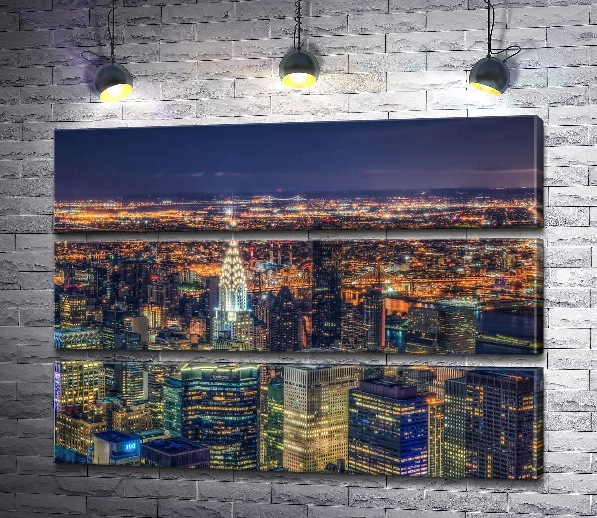 

Модульная картина ArtPoster Мозаика огней ночного Нью-Йорка 84x60 см Модуль №13