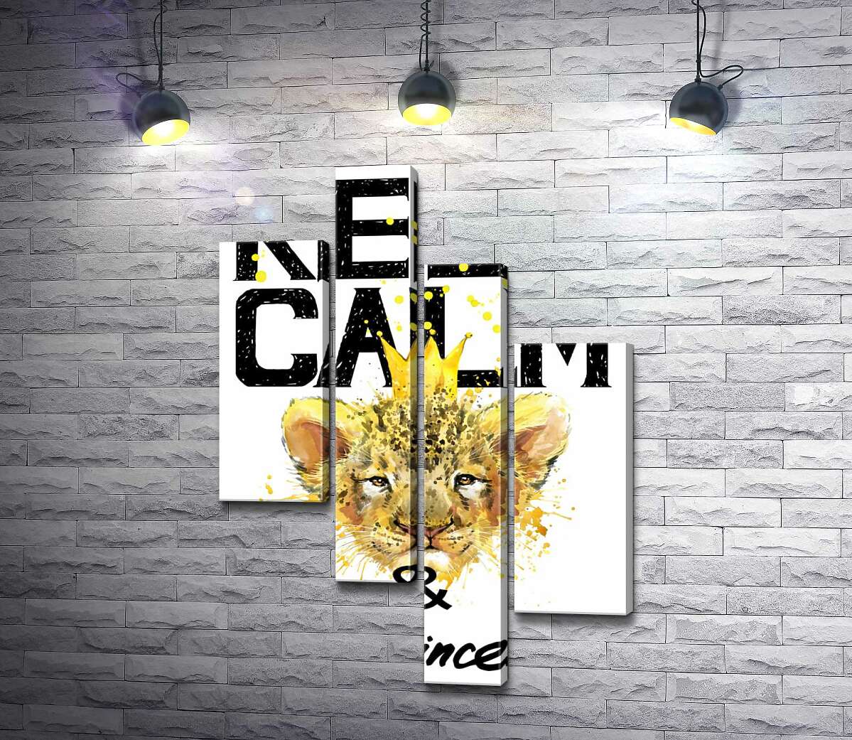 

Модульная картина ArtPoster Львенок в короне среди надписи "keep calm and be princess" 100x147 см Модуль №20