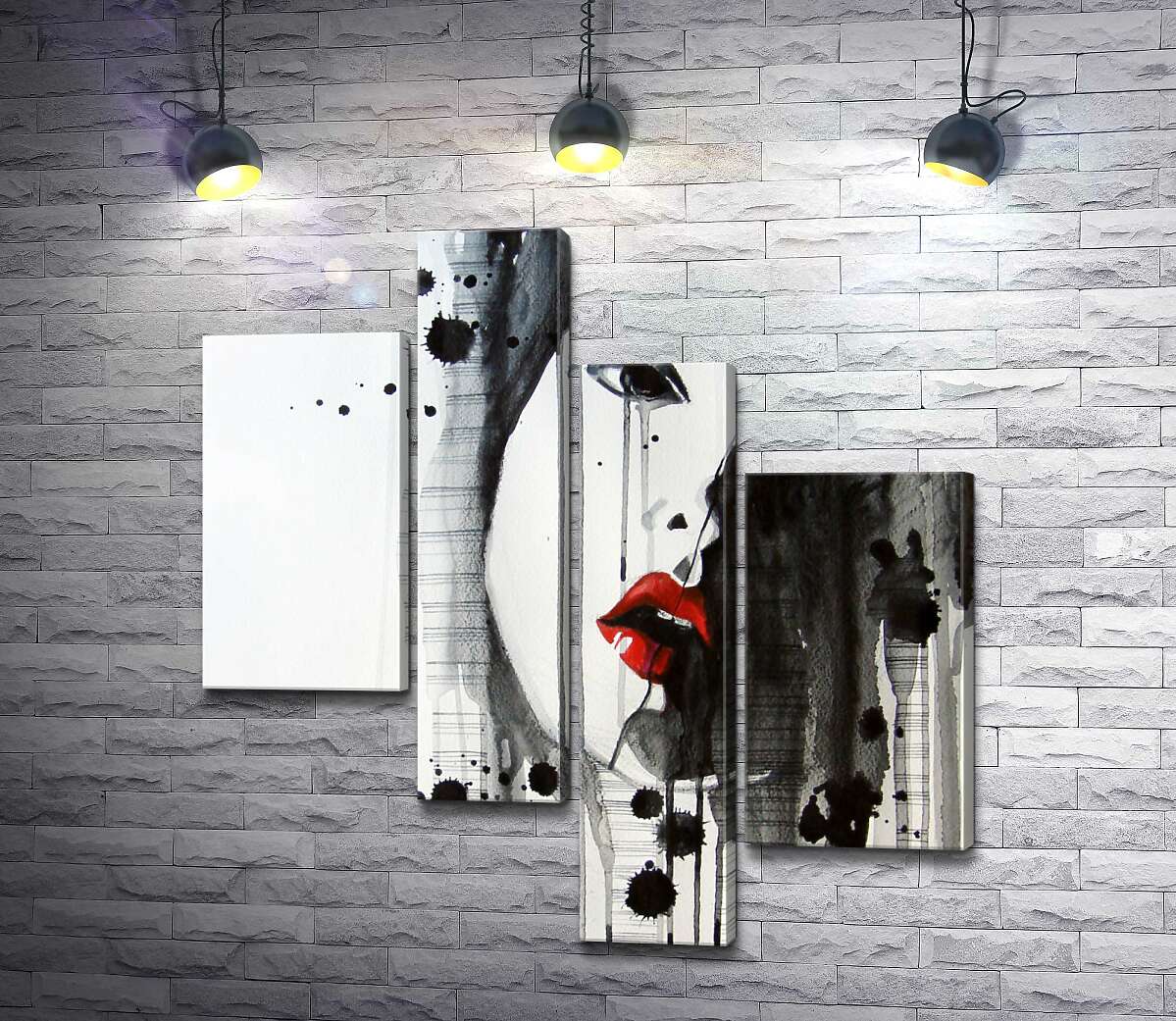 

Модульная картина ArtPoster Красные губы пылают на черно-белом портрете девушки 100x107 см Модуль №20