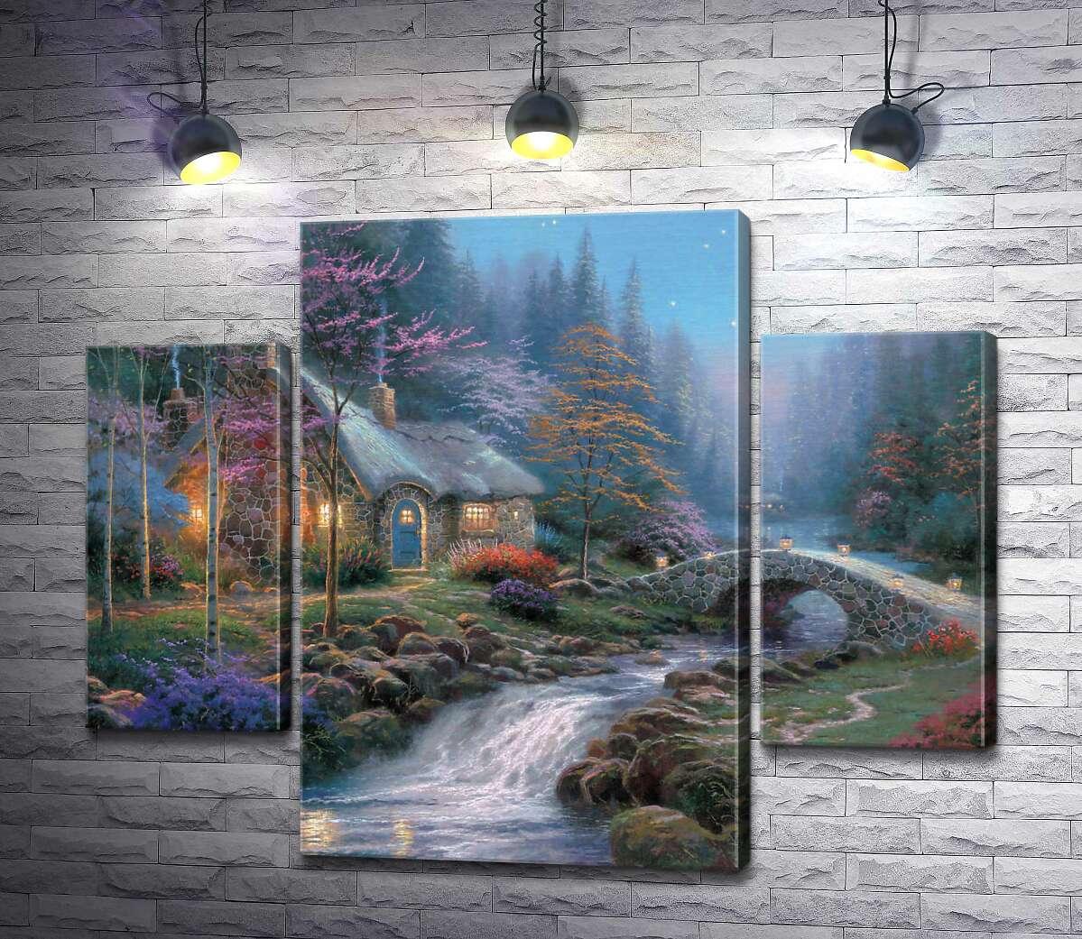 

Модульная картина ArtPoster Коттедж в сумерках (Twilight cottage) - Томас Кинкейд (Thomas Kinkade) 100x80 см Модуль №7