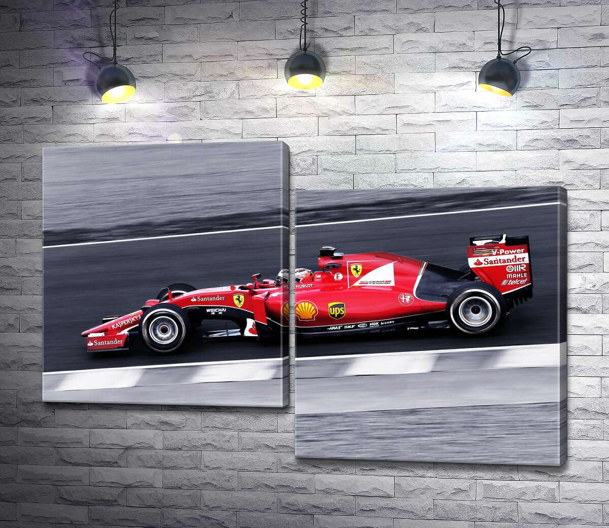 

Модульная картина ArtPoster Красный автомобиль Ferrari на гоночной трассе "Формулы-1" 100x68 см Модуль №5