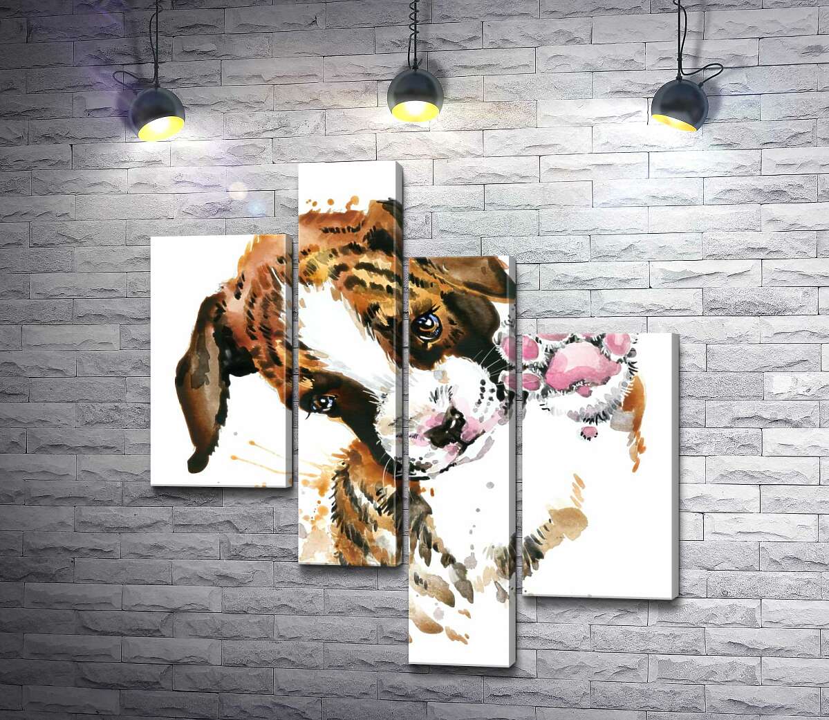 

Модульная картина ArtPoster Маленький щенок протягивает розовую лапку 100x111 см Модуль №20