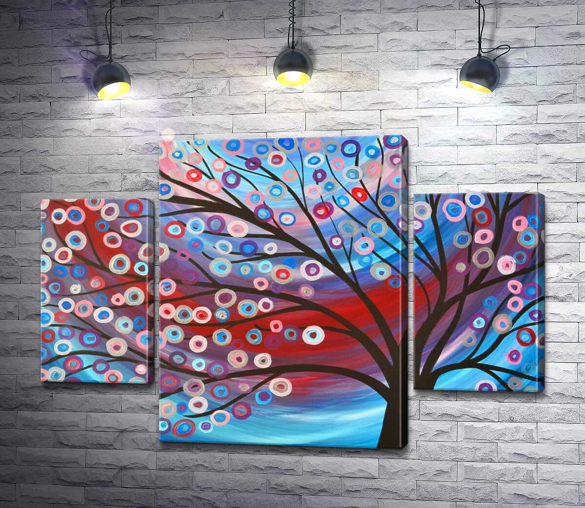 

Модульная картина ArtPoster Красочные завитки листьев на ветвистом дереве 131x90 см Модуль №7