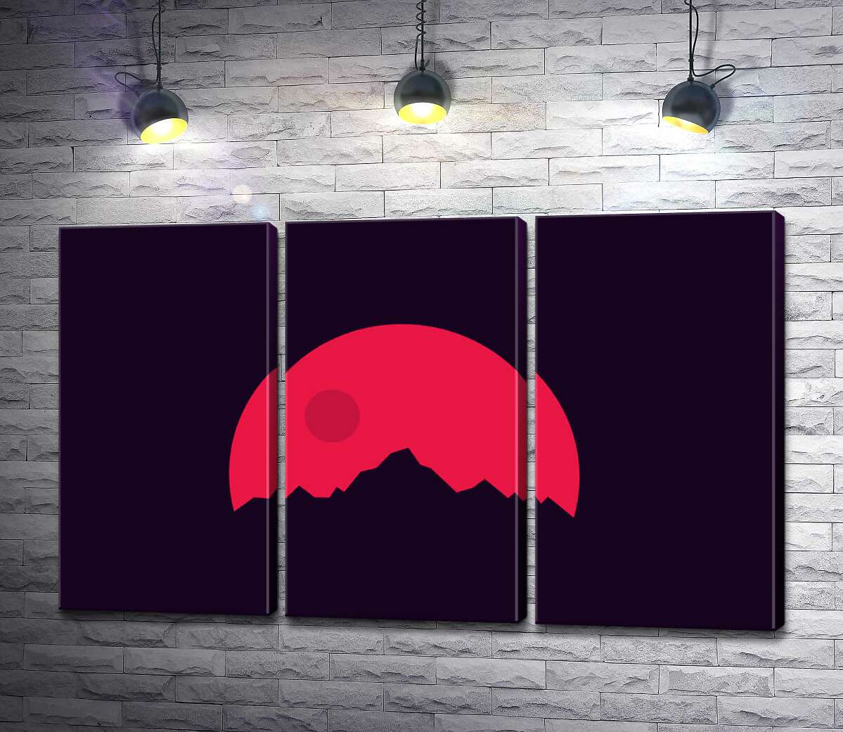 

Модульная картина ArtPoster Красный круг солнца взошел над острыми шпилями гор 102x63 см Модуль №11