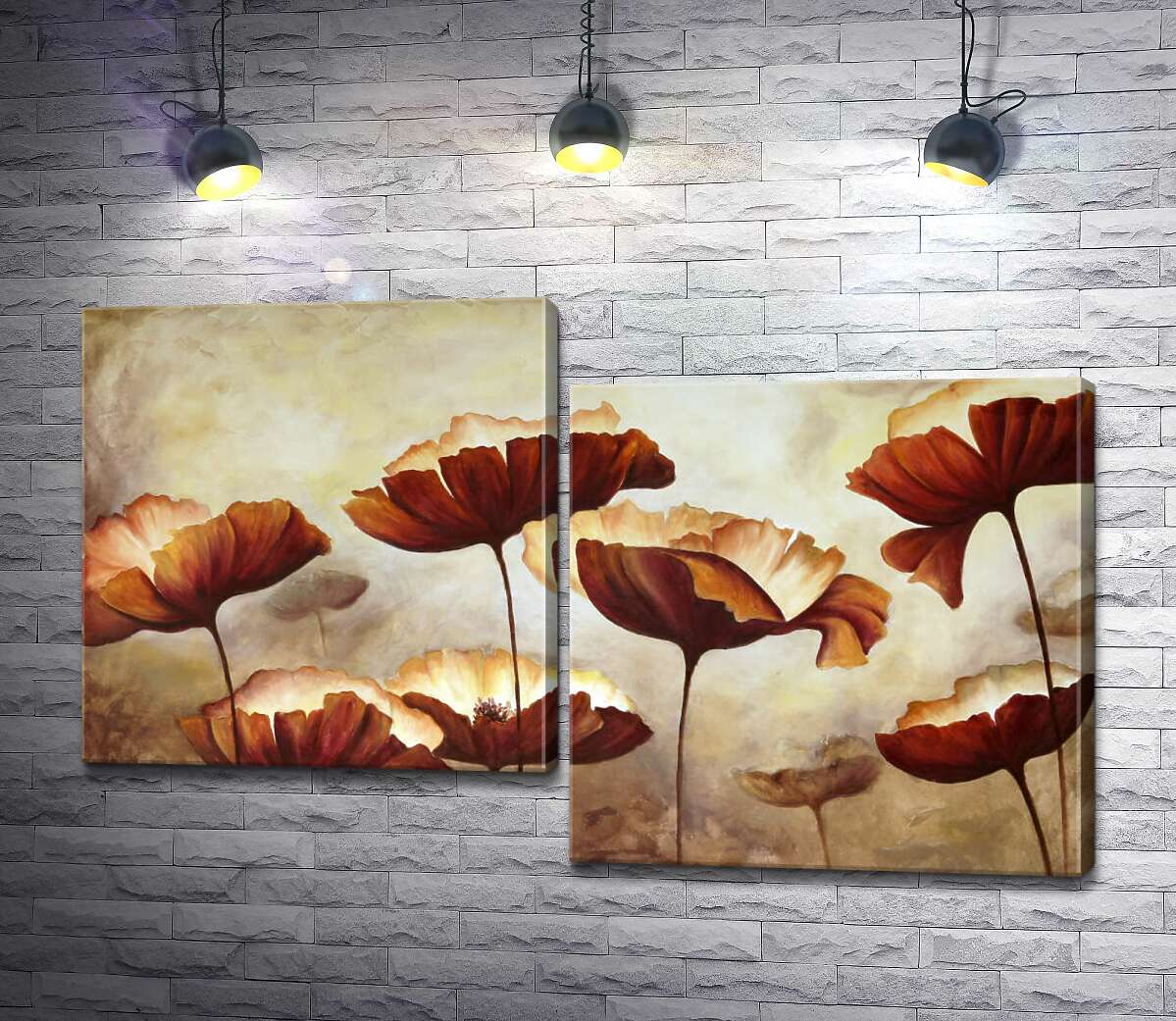 

Модульная картина ArtPoster Маки в коричневых тонах 130x81 см Модуль №5