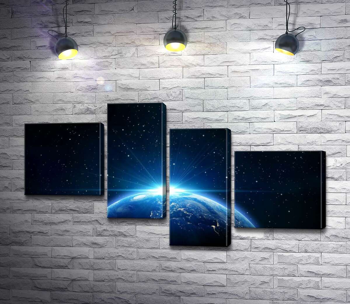 

Модульная картина ArtPoster Космическое утро над Землей 130x73 см Модуль №20